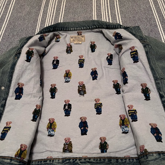 NWOT Polo Bear Jacket / Polo Ralph Lauren Jeans Suit Bear Trucker Jacket - Picture 4 of 6